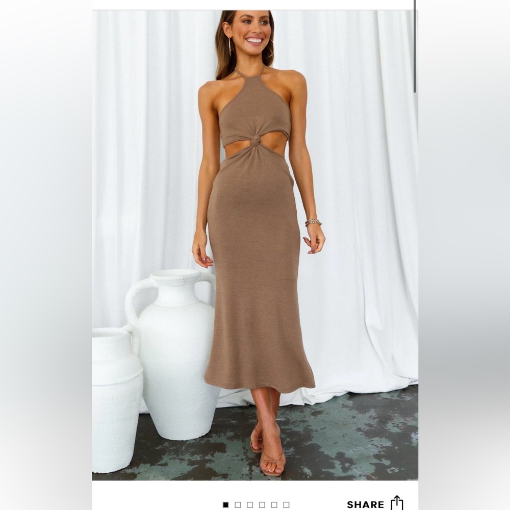 Brown Hello Molly Midi Dress